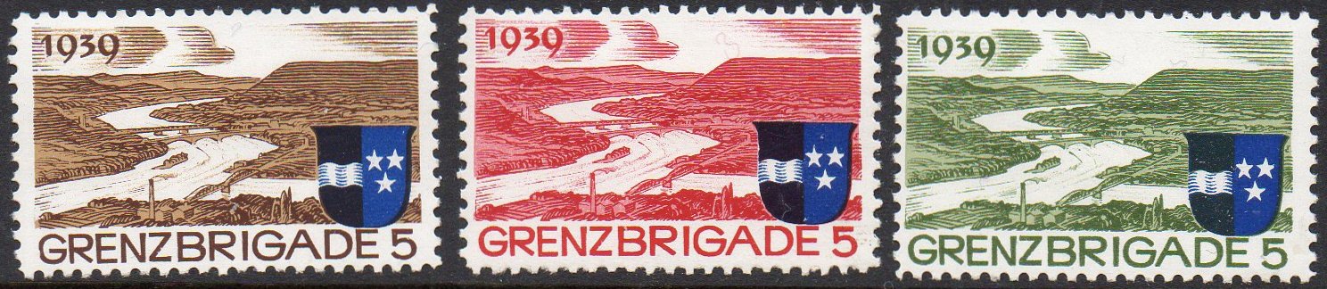 Schweiz Suisse Switzerland Soldatenmarken Eisenbahn Soldier Stamps Railway Grenzbrigade 5